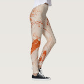 Beige und goldene Marmortextur Leggings (Rechts)