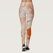 Beige und goldene Marmortextur Leggings (Rückseite)
