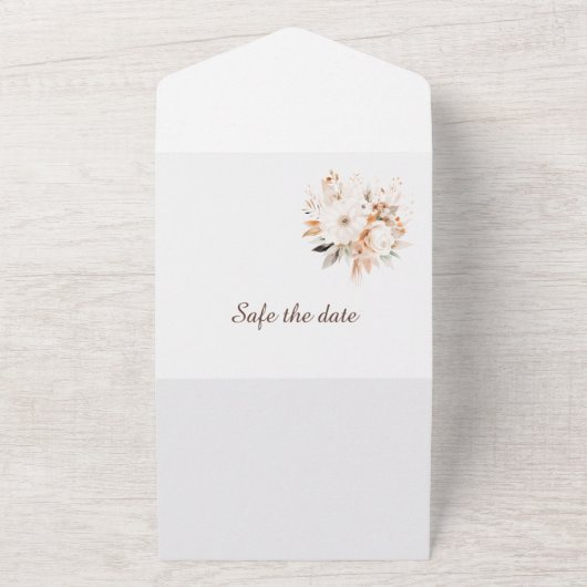 Beige und goldfarbenes Wasser All In One Einladung (Außenbereich)