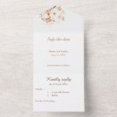 Beige und goldfarbenes Wasser All In One Einladung (Innen Boden)