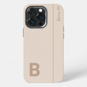 Beige- und Grau-minimalistisches modernes Initial- iPhone 13 Pro Hülle