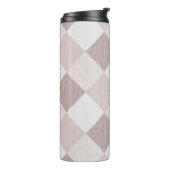 Beige und graue geometrische Muster — oblique Thermosbecher (Nach links gedreht)