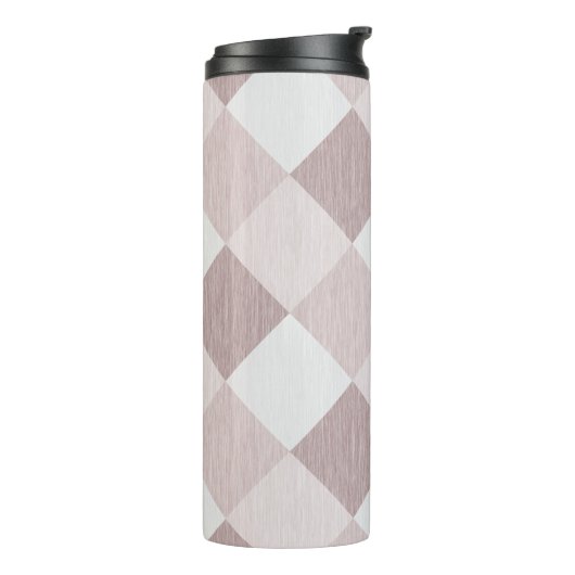 Beige und graue geometrische Muster — oblique Thermosbecher (Nach links gedreht)