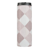 Beige und graue geometrische Muster — oblique Thermosbecher (Rückseite)