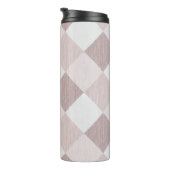 Beige und graue geometrische Muster — oblique Thermosbecher (Nach rechts gedreht)