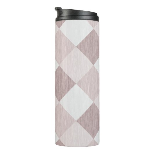 Beige und graue geometrische Muster — oblique Thermosbecher (Nach rechts gedreht)
