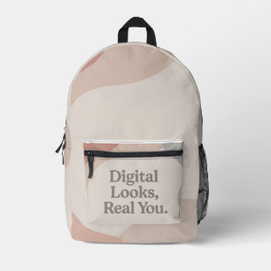 Beige- und graue Marmortöne AI Print Cut Sew Bag Bedruckter Rucksack