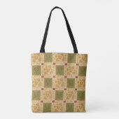 Beige und grüne Tote Tasche (Rückseite)
