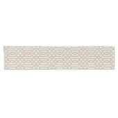Beige und Ivory Trellis | Modernes Bauernhaus Kurzer Tischläufer (Horizontal)