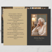 Beige und Kohle 4-Seiten-Beerdigung-Programm (Vorne/Hinten)