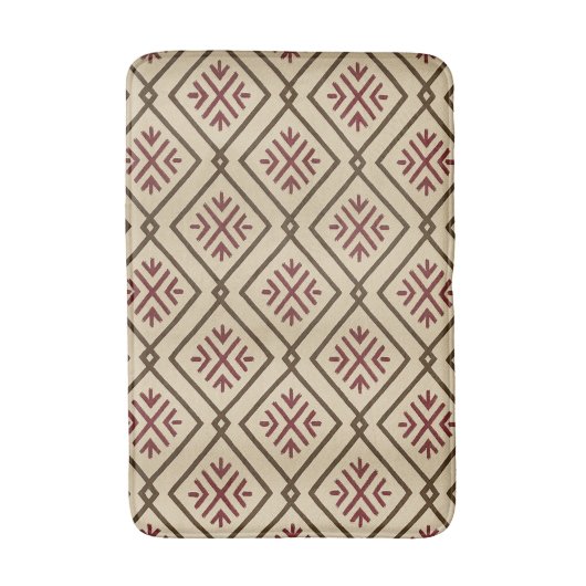 Beige und Maroon Bath Mat Badematte (Vorderseite Vertikal)