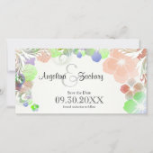 Beige und mehrfarbige Stiefmütterchen Gerettet Save The Date (Vorderseite)