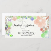 Beige und mehrfarbige Stiefmütterchen Gerettet Save The Date (Vorne/Hinten)