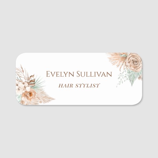 Beige- und Minzmarke Namensschild (Vorderseite)