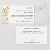 Beige und orange florale Verschlusskarte Begleitkarte (Vorne/Hinten)