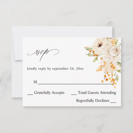 Beige und Orangefarbene UAWG RSVP Karte (Vorderseite)