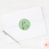 Beige und Peach Creative Minimalistisch Wedding Ca Runder Aufkleber (Umschlag)