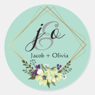 Beige und Peach Creative Minimalistisch Wedding Ca Runder Aufkleber