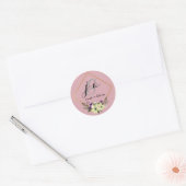 Beige und Peach Creative Minimalistisch Wedding Ca Runder Aufkleber (Umschlag)