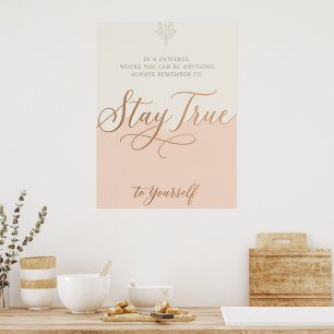Beige und Pfirsich Motivationszitat – Minimalistis Poster