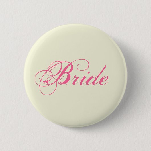 Beige und rosa Braut Button (Vorderseite)