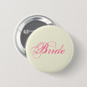 Beige und rosa Braut Button (Vorne & Hinten)