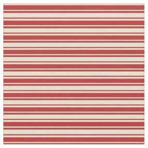 Beige und rote Streifen/Linke Muster Stoff
