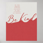 Beige- und Rotes Freundlichkeitszitat – Minimalist Poster (Vorne)