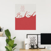 Beige- und Rotes Freundlichkeitszitat – Minimalist Poster (Heimbüro)