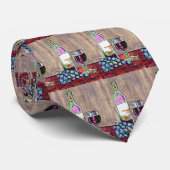 Beige und Rotwein und Trauben-Krawatte Krawatte (Gerollt)