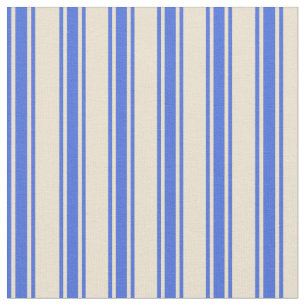 Beige und Royal Blue Colored Pattern Stoff