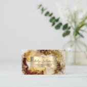 Beige und Salbeigrün Aquarellkarte Visitenkarte (Stehend Vorderseite)