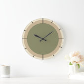 Beige und Salbeigrün Große Wanduhr (Zuhause)