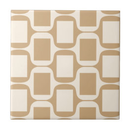 Beige und Sand farbige Rechtecke und Kurven Fliese