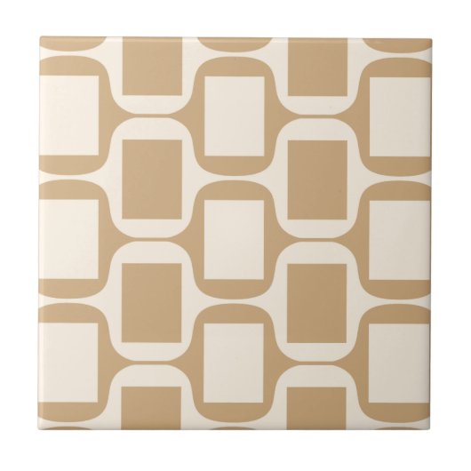 Beige und Sand farbige Rechtecke und Kurven Fliese (Vorderseite)