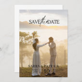 Beige und Schwarz-Elegante Hochzeit Save the Date (Vorne/Hinten)