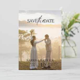 Beige und Schwarz Elegante Hochzeit Termin vormerk Save The Date