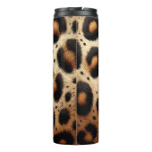 Beige und schwarze Geparde Fur Animal Print Spots Thermosbecher (Rückseite)