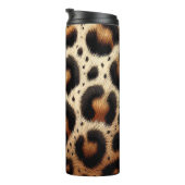 Beige und schwarze Geparde Fur Animal Print Spots Thermosbecher (Nach rechts gedreht)