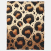 Beige und schwarze Leoparden Fur Animal Print Spot Fleecedecke (Vorderseite)