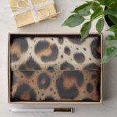 Beige und schwarze Leoparden Fur Animal Print Spot Seidenpapier (Geschenk)