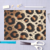 Beige und schwarze Leoparden Fur Animal Print Spot Seidenpapier (Handwerk)