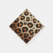 Beige und schwarze Leoparden Fur Animal Print Spot Serviette (Ecke)