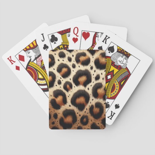 Beige und schwarze Leoparden Fur Animal Print Spot Spielkarten (Rückseite)