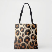 Beige und schwarze Leoparden Fur Animal Print Spot Tasche (Vorderseite)