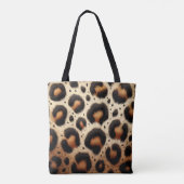 Beige und schwarze Leoparden Fur Animal Print Spot Tasche (Rückseite)
