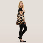 Beige und schwarze Leoparden Fur Animal Print Spot Tasche (Am Model)
