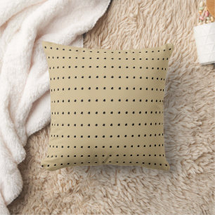 Beige und schwarze moderne Polka Dots Muster Kissen
