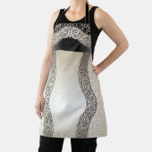 "Beige und schwarze Motif" mittlere Größe Schürze (InSitu)