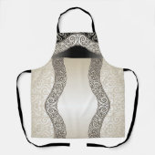 "Beige und schwarze Motif" mittlere Größe Schürze (Vorderseite)